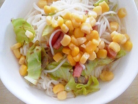 粉末浅漬けの素で素麺チャンプルー